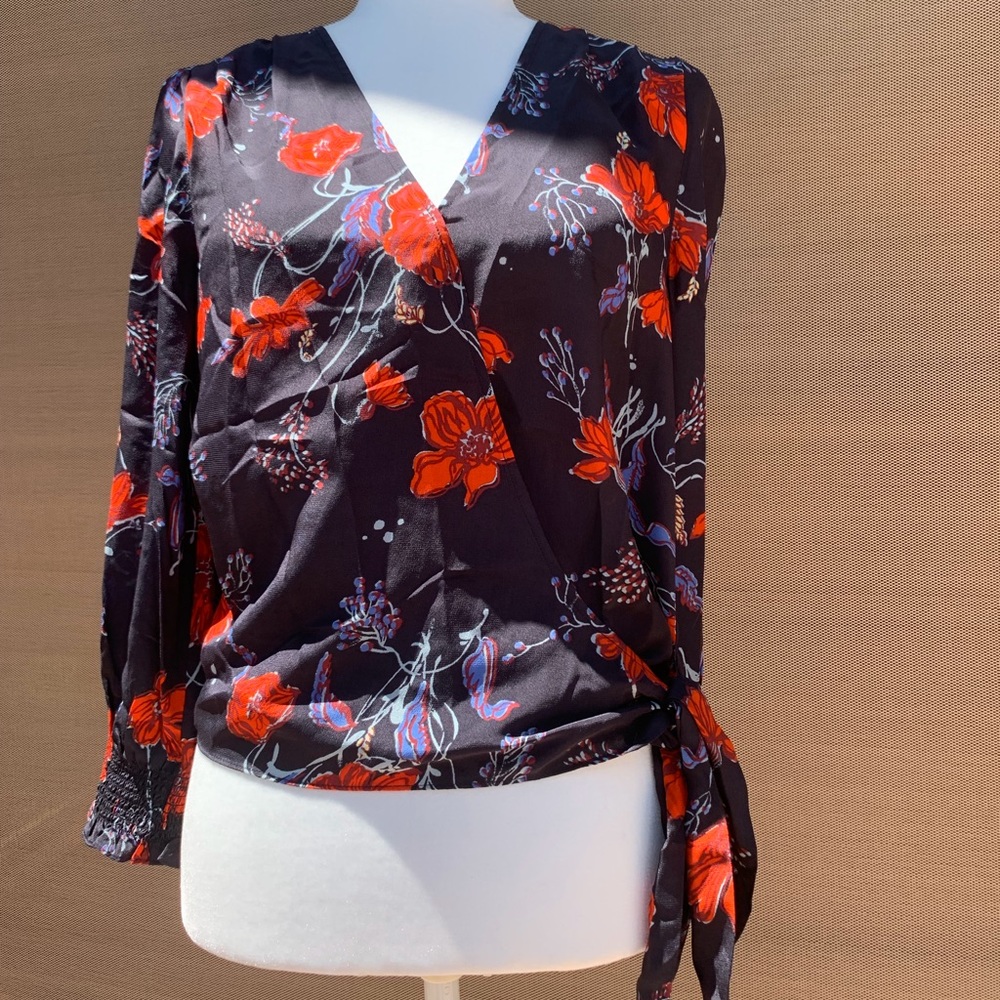 Madewell Wrap Style Long Sleeve Blouse Size XSmall